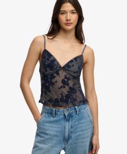 Flocked Mesh Cami Top