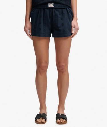 Cotton Broderie Beach Shorts Image 3