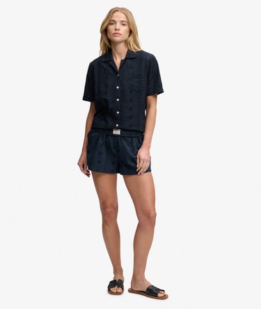 Cotton Broderie Beach Shorts Image 1