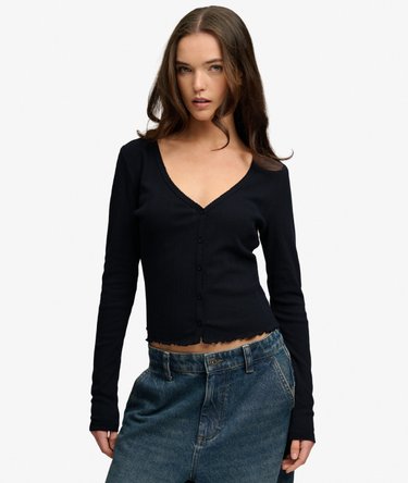 Athletic Essential Pointelle Cardigan Image 1