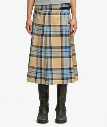 Check Pleated Midi Skirt Image 5