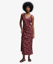 Robe Longue Imprim&eacute;e D&eacute;collet&eacute; en V