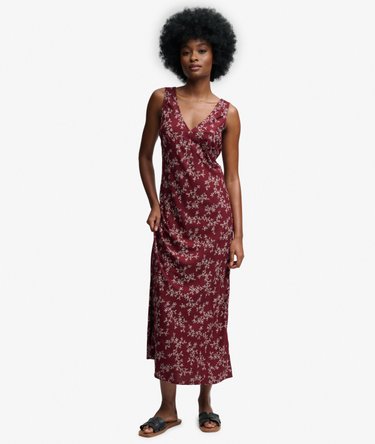 Robe Longue Imprim&eacute;e D&eacute;collet&eacute; en V Image 2