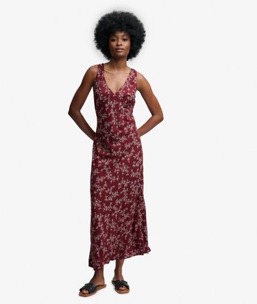 Robe Longue Imprim&eacute;e D&eacute;collet&eacute; en V Image 1