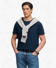 Klassisk T-shirt med Lomme i Bomuld og H&oslash;r