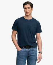 Klassisk T-shirt med Lomme i Bomuld og H&oslash;r