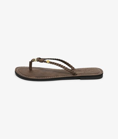 Faux Leather Braided Flip Flops Image 4