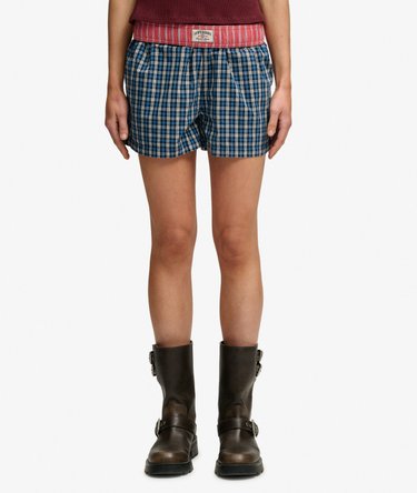 Mini Check Cotton Shorts Image 4