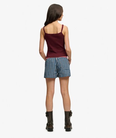 Mini Check Cotton Shorts Image 6