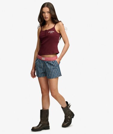 Mini Check Cotton Shorts Image 3