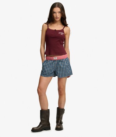 Mini Check Cotton Shorts Image 1