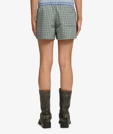 Mini Check Cotton Shorts Image 5