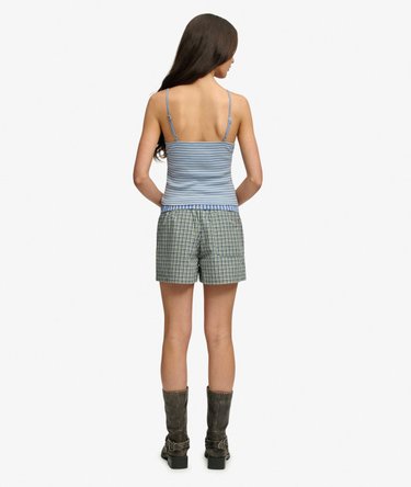 Mini Check Cotton Shorts Image 6