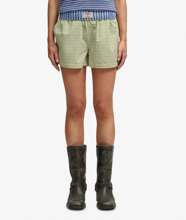 Mini Check Cotton Shorts Image 4