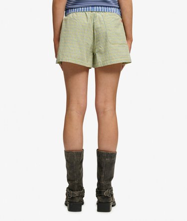 Mini Check Cotton Shorts Image 5