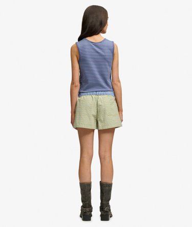 Mini Check Cotton Shorts Image 6