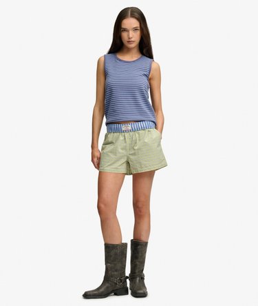 Mini Check Cotton Shorts Image 1