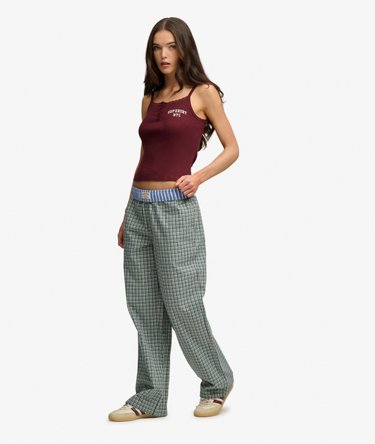 Mini Check Cotton Trousers Image 3