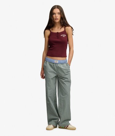 Mini Check Cotton Trousers Image 1