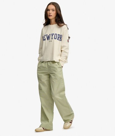Pantalon en Coton &agrave; Mini Carreaux Image 1