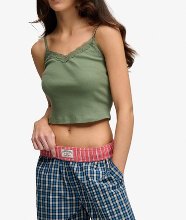 Mini Check Cotton Trousers Image 2