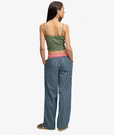 Mini Check Cotton Trousers Image 6