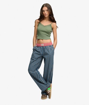 Mini Check Cotton Trousers Image 1