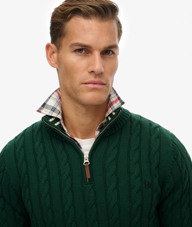 Pull Preppy Cotton Cable Half Zip coupe ajust&eacute;e Image 4
