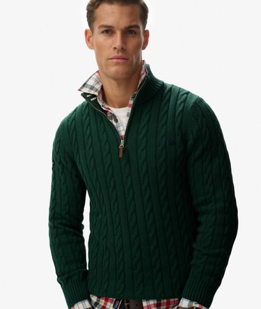 Pull Preppy Cotton Cable Half Zip coupe ajust&eacute;e Image 2