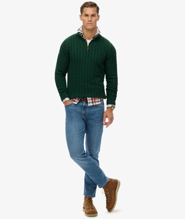Pull Preppy Cotton Cable Half Zip coupe ajust&eacute;e Image 3
