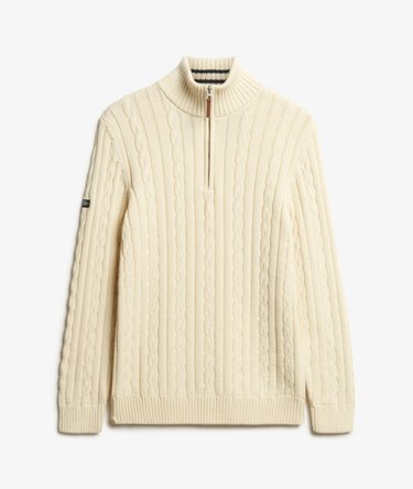 Pull Preppy Cotton Cable Half Zip coupe ajust&eacute;e Image 5