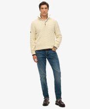 Preppy Cable Half-Zip Trui Slanke Pasvorm