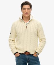 Preppy Cable Half-Zip Trui Slanke Pasvorm