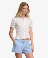 Cotton Elastic Check Shorts