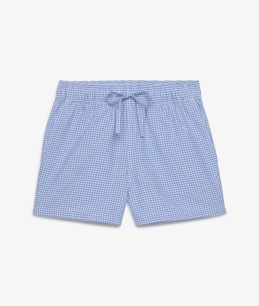 Cotton Elastic Check Shorts Image 8