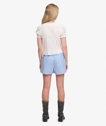 Cotton Elastic Check Shorts Image 6