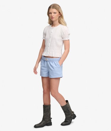 Cotton Elastic Check Shorts Image 5