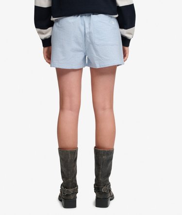 Cotton Elastic Check Shorts Image 4