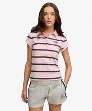 Athletic Essentials Gestreiftes Jersey-Poloshirt