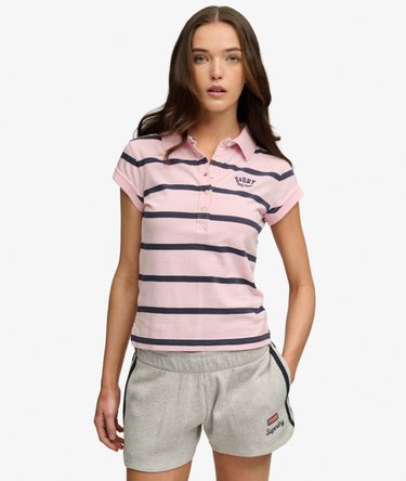 Athletic Essentials Gestreiftes Jersey-Poloshirt Image 1