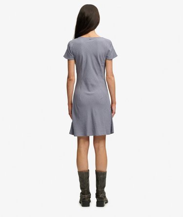 Printed Sweetheart Short Sleeve Mini Dress Image 5