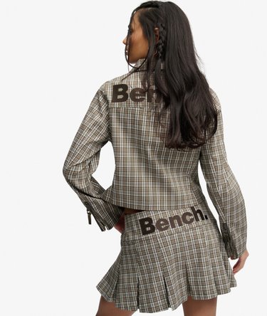 Bench Logo Pleated Check Mini Skirt Image 3