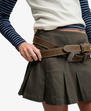 Bench Logo Pleated Twill Mini Skirt