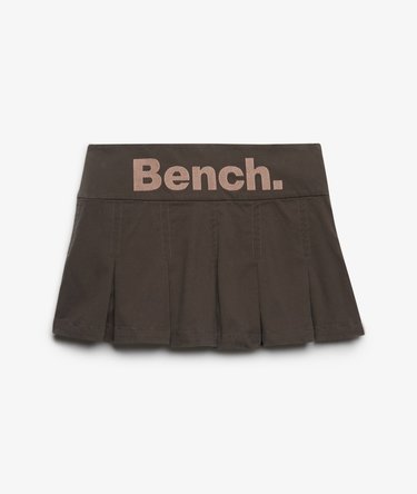 Bench Logo Pleated Twill Mini Skirt Image 7