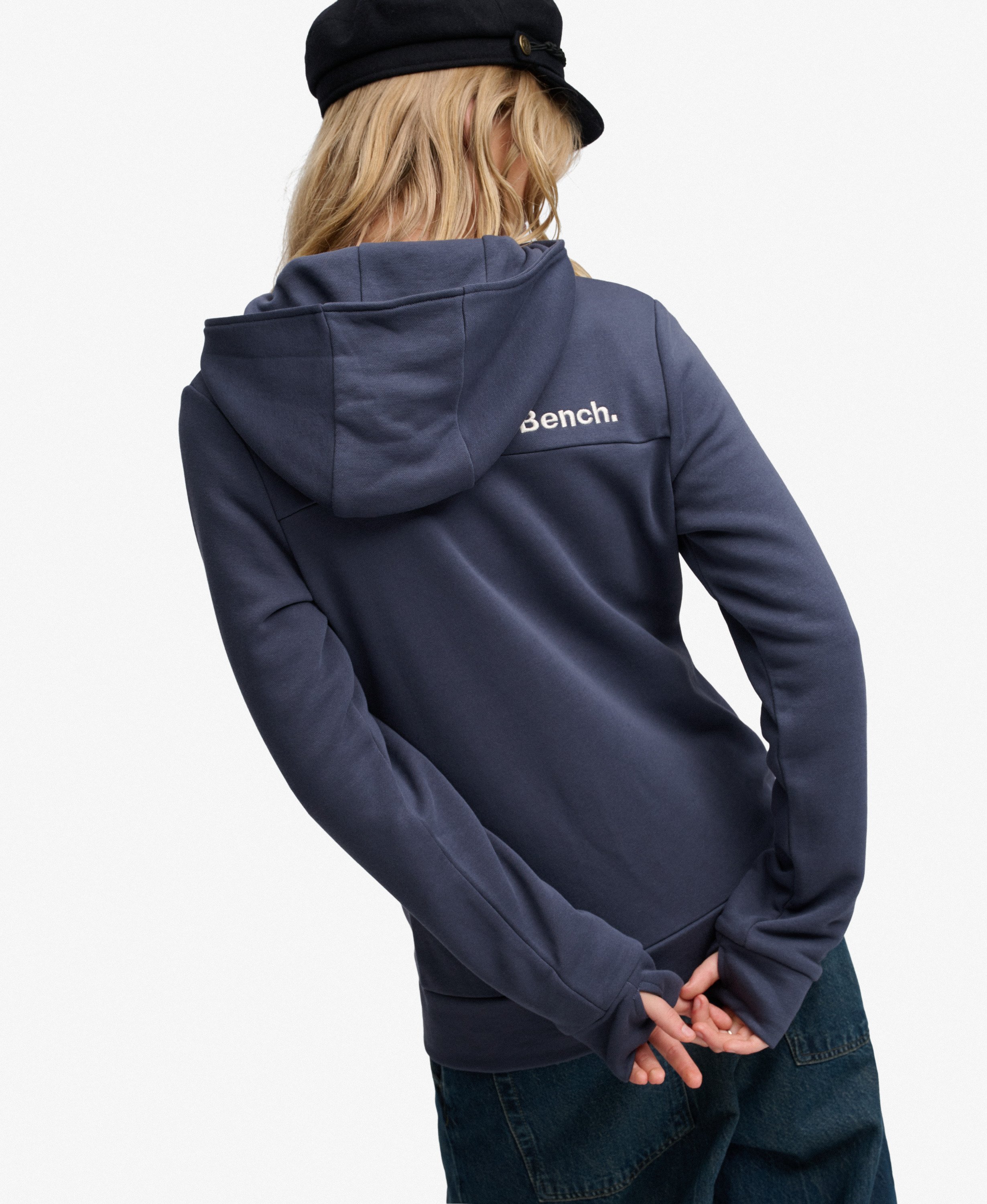 womens Bench Double Zip Hoodie in CRT Navy | Superdry UK