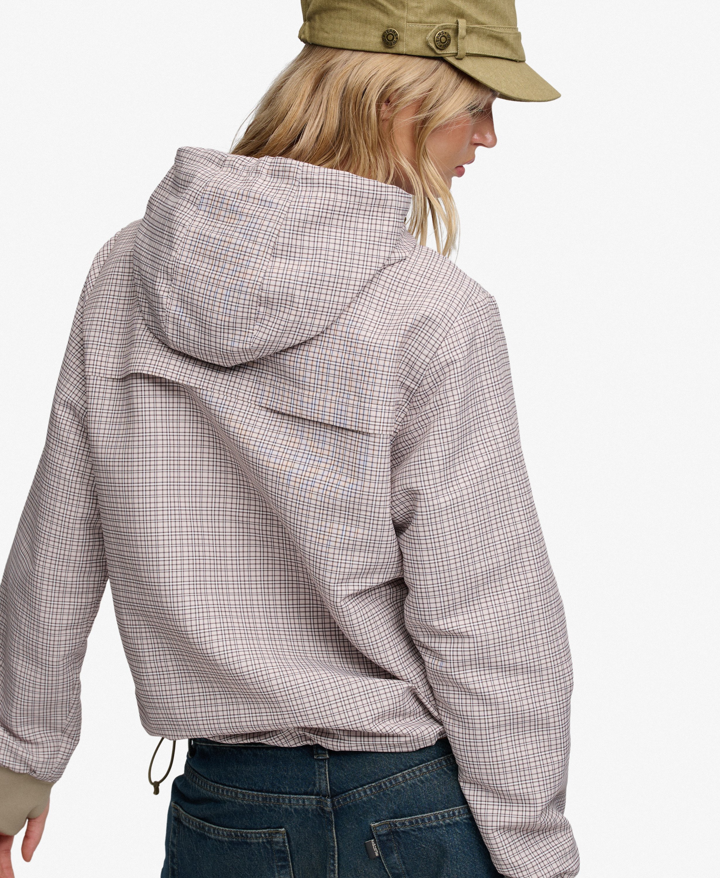 womens Bench Hooded Shell Zip Jacket in Light Moody Check/ Dune