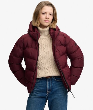 Hooded Sports Puffer Jacket Image 1