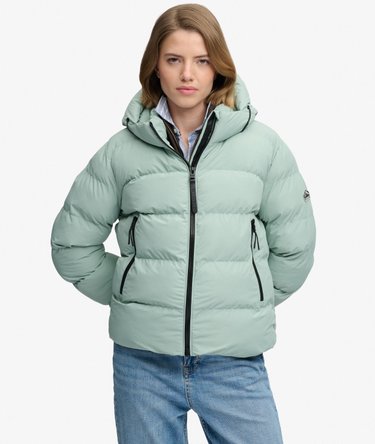 Hooded Sports Puffer Jacket Image 5