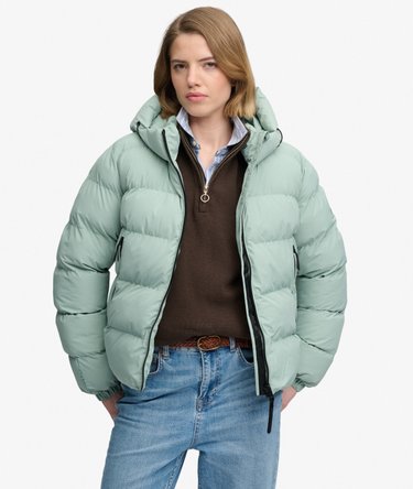Hooded Sports Puffer Jacket Image 1