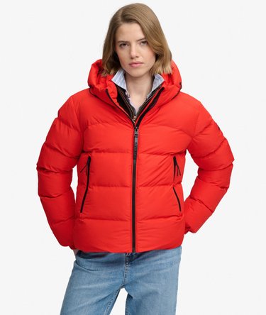 Hooded Sports Puffer Jacket Image 5